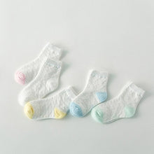 Load image into Gallery viewer, 5 Pair=10PCS/lot Baby Socks Neonatal Summer Mesh Cotton Polka dots plain stripes Kids Girls Boys Children Socks For 1-10 Year