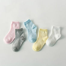 Load image into Gallery viewer, 5 Pair=10PCS/lot Baby Socks Neonatal Summer Mesh Cotton Polka dots plain stripes Kids Girls Boys Children Socks For 1-10 Year
