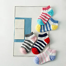 Load image into Gallery viewer, 5 Pair=10PCS/lot Baby Socks Neonatal Summer Mesh Cotton Polka dots plain stripes Kids Girls Boys Children Socks For 1-10 Year
