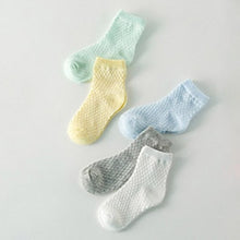 Load image into Gallery viewer, 5 Pair=10PCS/lot Baby Socks Neonatal Summer Mesh Cotton Polka dots plain stripes Kids Girls Boys Children Socks For 1-10 Year