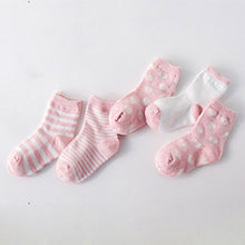 Load image into Gallery viewer, 5 Pair=10PCS/lot Baby Socks Neonatal Summer Mesh Cotton Polka dots plain stripes Kids Girls Boys Children Socks For 1-10 Year