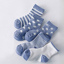Load image into Gallery viewer, 5 Pair=10PCS/lot Baby Socks Neonatal Summer Mesh Cotton Polka dots plain stripes Kids Girls Boys Children Socks For 1-10 Year