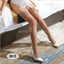 Load image into Gallery viewer, Womens Lace Top Silicone Stay Up shine thigh high socks ,knee high socks,oil flashing Pantyhose overal medias lingerie