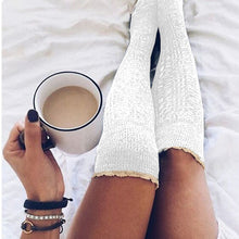 Load image into Gallery viewer, Fashion Ladies Knee High Lace Socks Women Over Knee Socks Thigh High Thick Lovely Girl Knitting Long Stockings