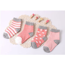 Load image into Gallery viewer, ( 8 pieces/lot=4pair )95% cotton baby socks set spring/autumn winter newborn infant toddler floor No bone for 0-3y promoted!!!