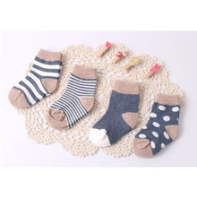 Load image into Gallery viewer, ( 8 pieces/lot=4pair )95% cotton baby socks set spring/autumn winter newborn infant toddler floor No bone for 0-3y promoted!!!