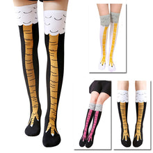 Load image into Gallery viewer, High Quality Creative Chicken Women Over the Knee Socks Cartoon Cotton Chicken Claw Ladies 3D Print Funny Animal High Socks