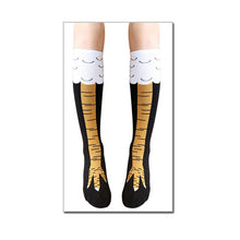 Load image into Gallery viewer, High Quality Creative Chicken Women Over the Knee Socks Cartoon Cotton Chicken Claw Ladies 3D Print Funny Animal High Socks