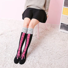 Load image into Gallery viewer, High Quality Creative Chicken Women Over the Knee Socks Cartoon Cotton Chicken Claw Ladies 3D Print Funny Animal High Socks