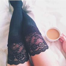 Load image into Gallery viewer, New Fashion 3 Colors Striped Thigh High Stockings Women Lace Sexy Cotton Stocking Autumn spring  Knee Socks Over The Knee