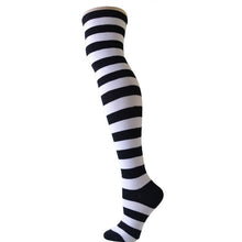 Load image into Gallery viewer, Women Striped Thigh High Stockings Over Knee Socks Warm Long Socks Compression Stocking Christmas Socks medias Winter Autumn