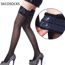 Load image into Gallery viewer, SKCOSOCKS Thigh High Stocking Women Summer Over knee Socks Sexy girl Female Hosiery Nylon Lace Style Stay Up Stockings Plus Size