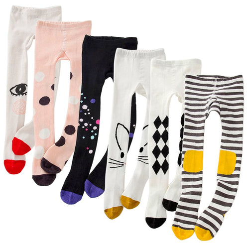 Spring Girls Tights Cartoon Cat Baby Girl Pantyhose Cotton Knitted Cotton Cute kids Stocking Baby Pantyhose Tight