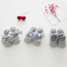 Load image into Gallery viewer, 3 Pairs/Lot Lace Flower Newborn Baby Socks Cotton Anti-Slip Kids Floor Socks Bow Baby Girl Socks Spring Summer Girls Gift sokken