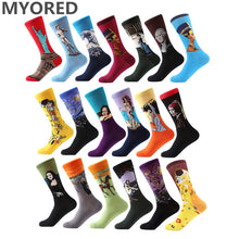 Load image into Gallery viewer, MYORED 1 pair Dropshipping men women socks cotton starry night art world famous oil painting socks unisex funny novelty socks
