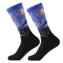 Load image into Gallery viewer, MYORED 1 pair Dropshipping men women socks cotton starry night art world famous oil painting socks unisex funny novelty socks