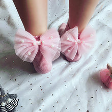 Load image into Gallery viewer, New Baby Girls Socks With Bows Toddlers Infants Cotton Ankle Socks Beading Baby Girls Princess Sock Cute Children Socks