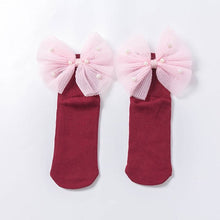 Load image into Gallery viewer, New Baby Girls Socks With Bows Toddlers Infants Cotton Ankle Socks Beading Baby Girls Princess Sock Cute Children Socks