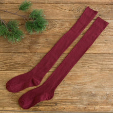 Load image into Gallery viewer, 1 Pair Women Girl Over Knee High Socks Spring Autumn Winter Warm Knit Soft Thigh High Long Socks solid color loose socks