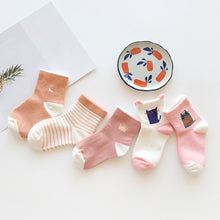 Load image into Gallery viewer, Baby Boy Socks 5 Pairs Children Autumn Winter Cartoon Socks for Girls Kids for Girls To School Sport Baby Girl Clothes