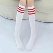 Load image into Gallery viewer, Kids Knee High Socks Girls Boys Football Stripes Cotton Sports School White Socks Skate Children Baby Long Tube Leg Warm