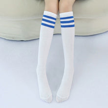 Load image into Gallery viewer, Kids Knee High Socks Girls Boys Football Stripes Cotton Sports School White Socks Skate Children Baby Long Tube Leg Warm