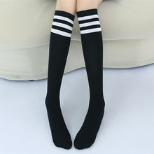 Load image into Gallery viewer, Kids Knee High Socks Girls Boys Football Stripes Cotton Sports School White Socks Skate Children Baby Long Tube Leg Warm