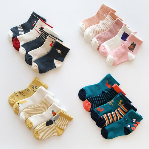Baby Boy Socks 5 Pairs Children Autumn Winter Cartoon Socks for Girls Kids for Girls To School Sport Baby Girl Clothes