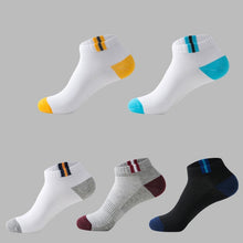 Load image into Gallery viewer, 5 Pairs Mens Autumn Summer Socks Classic Patchwork Mesh Breathable Cotton Men Short Sock High Quality Deodorant Male Socks Meias