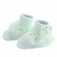 Load image into Gallery viewer, Bow Lace Baby Socks Newborn Cotton Baby Girls Sock Cute Toddler Socks Princess Style Baby Accessories