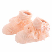 Load image into Gallery viewer, Bow Lace Baby Socks Newborn Cotton Baby Girls Sock Cute Toddler Socks Princess Style Baby Accessories