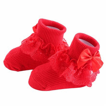 Load image into Gallery viewer, Bow Lace Baby Socks Newborn Cotton Baby Girls Sock Cute Toddler Socks Princess Style Baby Accessories