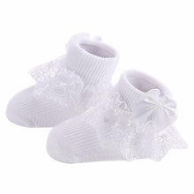 Load image into Gallery viewer, Bow Lace Baby Socks Newborn Cotton Baby Girls Sock Cute Toddler Socks Princess Style Baby Accessories