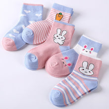 Load image into Gallery viewer, Baby Boy Socks 5 Pairs Children Autumn Winter Cartoon Socks for Girls Kids for Girls To School Sport Baby Girl Clothes Striped