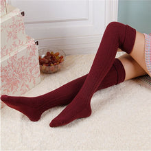 Load image into Gallery viewer, Women Winter Thicken Warm Cotton Stockings Fashion Thigh High Over The Knee Socks For Female Solid Color Long Sock High Quality