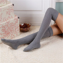 Load image into Gallery viewer, Women Winter Thicken Warm Cotton Stockings Fashion Thigh High Over The Knee Socks For Female Solid Color Long Sock High Quality