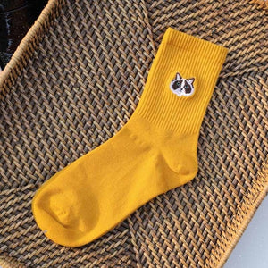 Warm Harajuku Cute Embroidery Animal Funny Socks Women Kawaii Japanese Skarpetki Socks Novelty Cotton Calcetines Mujer Sokken