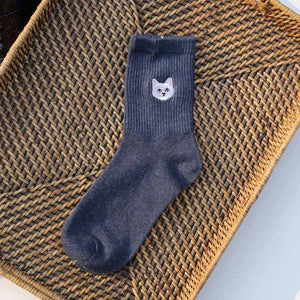 Warm Harajuku Cute Embroidery Animal Funny Socks Women Kawaii Japanese Skarpetki Socks Novelty Cotton Calcetines Mujer Sokken
