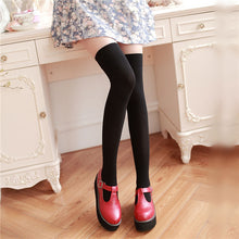 Load image into Gallery viewer, High Knee Socks Women's Thigh High White Black Stockings Black Over Knee Stockings for School Girls Ladies Long Stocking 2color