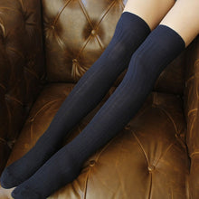 Load image into Gallery viewer, Women Knitted Sexy Stocking Female Warm Thigh High Over The Knee Socks Fashion Ladies Solid Colors Stockings 6 Colors 1 Pair