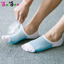 Load image into Gallery viewer, 5 Pairs New Fashion Bamboo Fibre Non-slip Silicone Invisible Boat Compression Socks Male Ankle Sock Men Meias Cotton Socks Hot