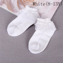 Load image into Gallery viewer, Breathable Cotton Lace Ruffle Princess Mesh Socks Children's Ankle Short Sock White Pink Yellow Baby Girls Kids Toddler