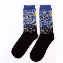 Load image into Gallery viewer, Autumn Winter NEW 3D Retro Personality Art Socks Unisex Women Men Funny Novelty Starry Night Vintage Socks Oil Happy Socks HOT
