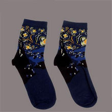Load image into Gallery viewer, Autumn Winter NEW 3D Retro Personality Art Socks Unisex Women Men Funny Novelty Starry Night Vintage Socks Oil Happy Socks HOT