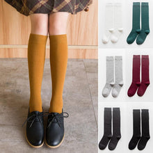 Load image into Gallery viewer, 1 Pair Women's Socks Autumn Winter Fashion Long Socks Preppy Style Knee Socks Solid Color High Elastic