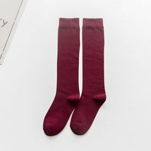 Load image into Gallery viewer, 1 Pair Women's Socks Autumn Winter Fashion Long Socks Preppy Style Knee Socks Solid Color High Elastic