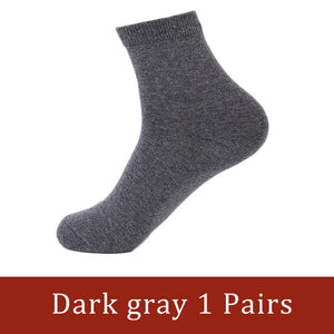 Casual Men's Business Socks For Men Cotton Brand Crew Black White Gray Long Male Socks 2019 New Warm Autumn Winter 1 5 10 pairs