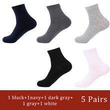 Load image into Gallery viewer, Casual Men's Business Socks For Men Cotton Brand Crew Black White Gray Long Male Socks 2019 New Warm Autumn Winter 1 5 10 pairs