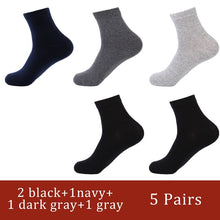 Load image into Gallery viewer, Casual Men's Business Socks For Men Cotton Brand Crew Black White Gray Long Male Socks 2019 New Warm Autumn Winter 1 5 10 pairs