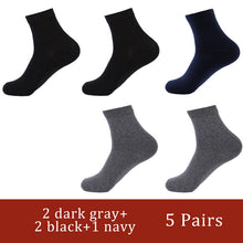 Load image into Gallery viewer, Casual Men&#39;s Business Socks For Men Cotton Brand Crew Black White Gray Long Male Socks 2019 New Warm Autumn Winter 1 5 10 pairs
